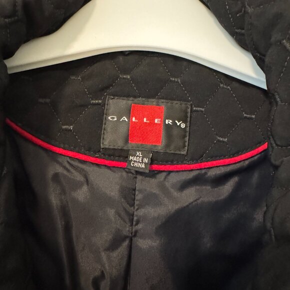 Gallery Black Quilted Jacket | Size XL | A-Line Silhouette